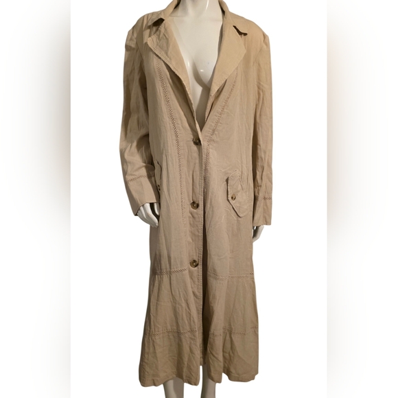 Free People Rory Duster Sand Dollar Trench Coat Size Small NWT **Missing Belt*** - Picture 2 of 14